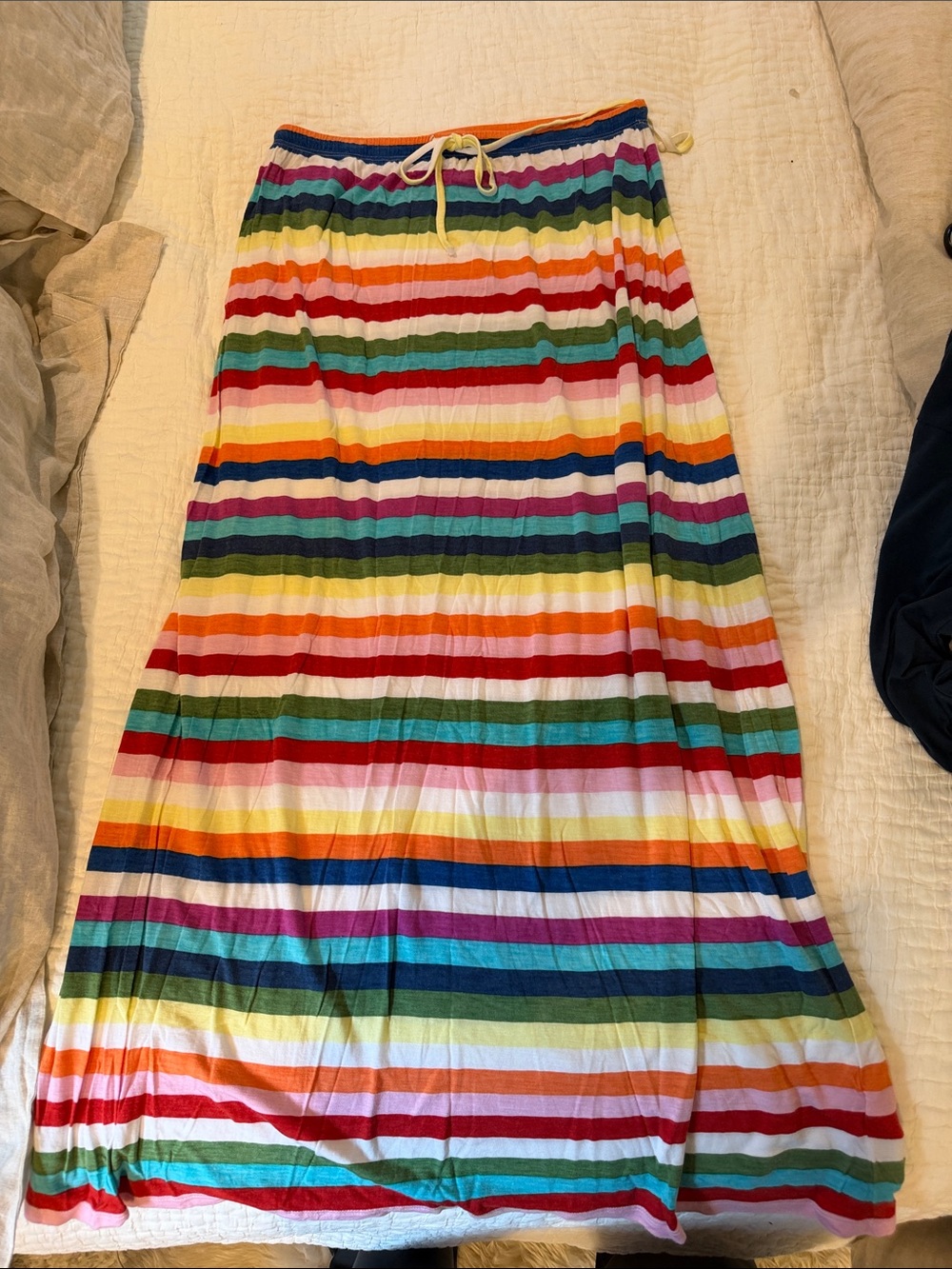 C&C California Rainbow Stripe Maxi Skirt - Multicolor Stripes